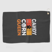 Candy Corn Königin Halloween SVG Design Golfhandtuch (Horizontal)