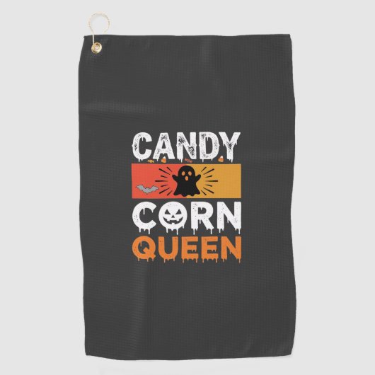 Candy Corn Königin Halloween SVG Design Golfhandtuch (Vorderseite)