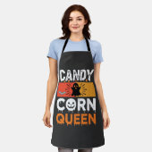Candy Corn Königin Halloween SVG Design Schürze (Getragen)