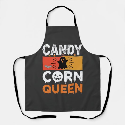 Candy Corn Königin Halloween SVG Design Schürze (Vorderseite)