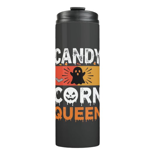 Candy Corn Königin Halloween SVG Design Thermosbecher (Vorderseite)
