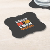 Candy Corn Königin Halloween SVG Design Untersetzer (angewinkelt)