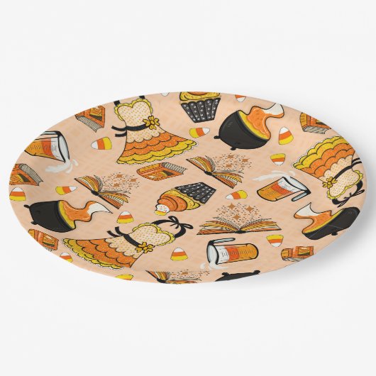 Candy Corn Magic Halloween Papierplatte Pappteller (Schrägansicht)