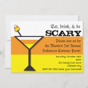 Candy Corn Martini Halloween-Party-Einladung Einladung
