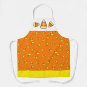 Candy Corn Monogram Orange Halloween Schürze (Vorderseite)
