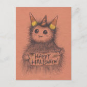 Candy Corn Monster Halloween Postkarte (Vorderseite)
