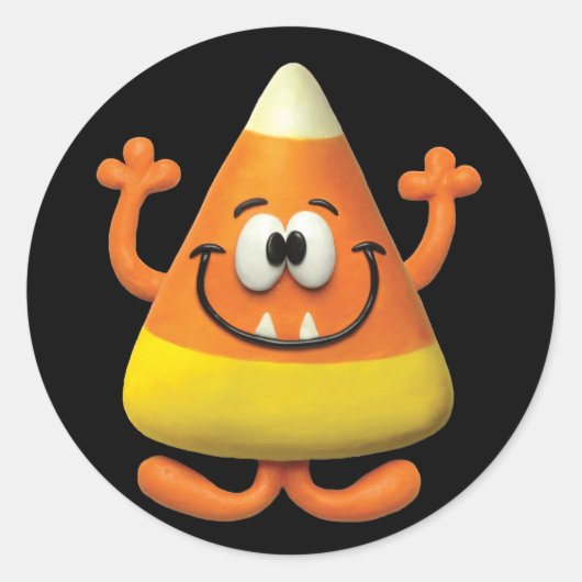 Candy Corn Monster Runder Aufkleber (Vorderseite)