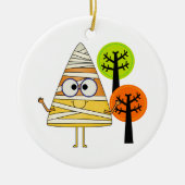 Candy Corn Mummy Halloween Keramikornament (Vorne)