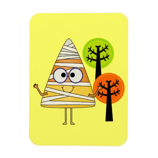 Candy Corn Mummy Halloween Magnet (Vertikal)