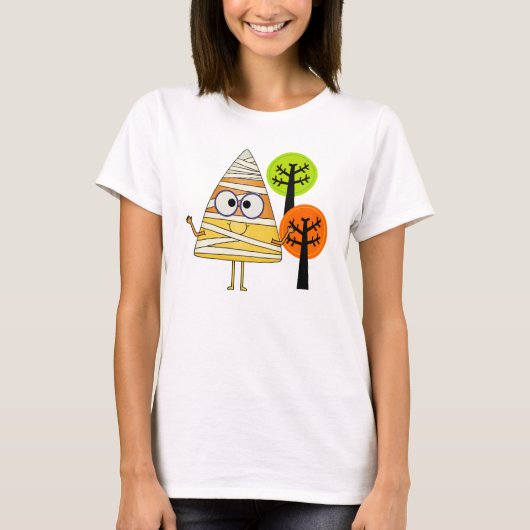 Candy Corn Mummy Halloween T-Shirt (Vorderseite)