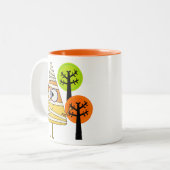 Candy Corn Mummy Halloween Zweifarbige Tasse (Vorderseite Links)