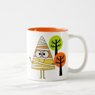 Candy Corn Mummy Halloween Zweifarbige Tasse