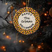 Candy Corn Muster Halloween Custom Keramik Ornament