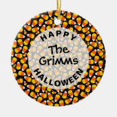 Candy Corn Muster Halloween Custom Keramik Ornament (Vorne)