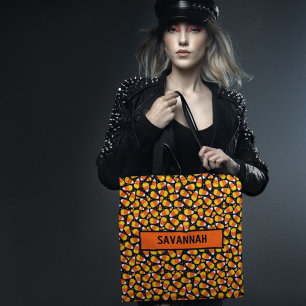 Candy Corn Muster Halloween Custom Name Tasche