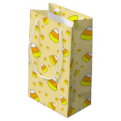 Candy Corn Pattern Halloween Kleine Geschenktüte (Rückseite Schrägansicht)