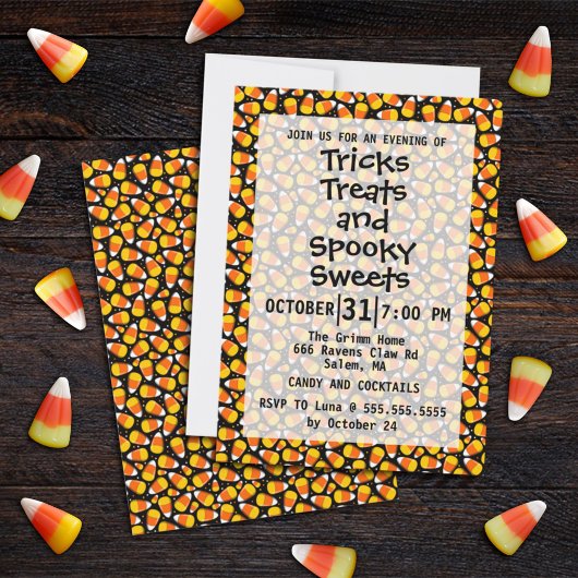 Candy Corn Pattern Halloween-Party Einladung