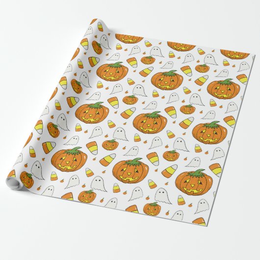 Candy Corn Pattern Wrapping Paper Geschenkpapier (Ungerollt)