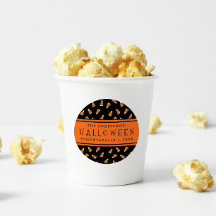 Candy Corn Personalisiertes Halloween-Party Runder Aufkleber