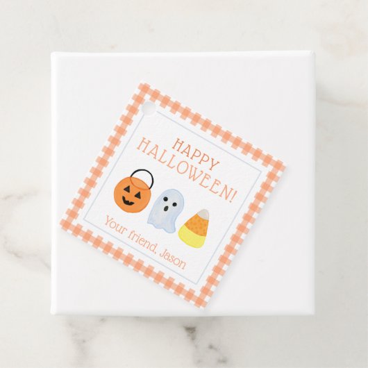 Candy Corn, Pumpkin Ghost Halloween Trick oder Tre Geschenkanhänger (Beispiel)
