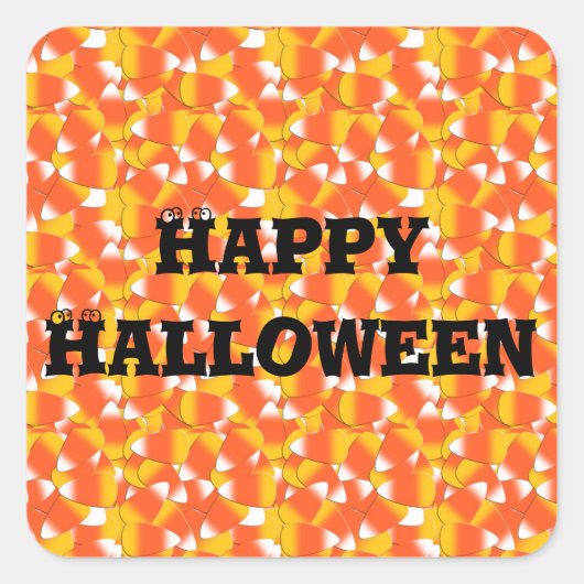 Candy Corn Quadratischer Aufkleber (Vorderseite)