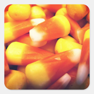 Candy Corn Quadratischer Aufkleber