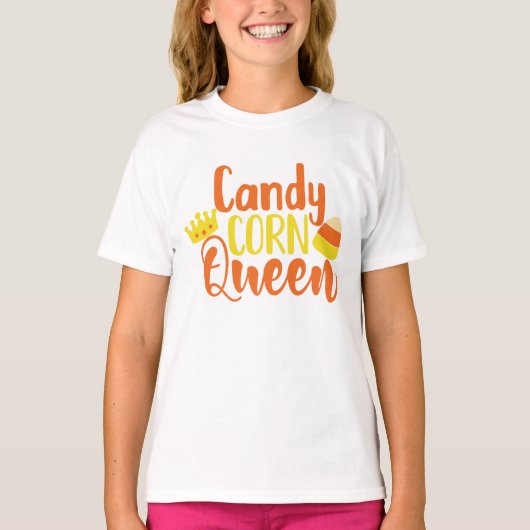 Candy Corn Queen Fun Halloween T-Shirt (Vorderseite)
