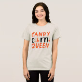 Candy Corn Queen Hexe Halloween Tri-Blend Shirt (Vorderseite voll)