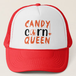 Candy Corn Queen Hexe Halloween Truckerkappe
