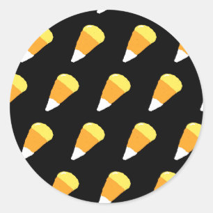 Candy Corn Rundum-Aufkleber (Gelb, Orange & Weiß) Runder Aufkleber