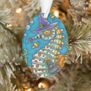 CANDY CORN SEEPFERD HEXE, UNTER DEM MEER HALLOWEEN ORNAMENT