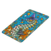 CANDY CORN SEEPFERD, UNTER DEM MEER HALLOWEEN FISC MAGNET (Linke Seite)
