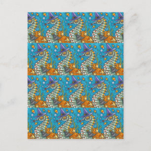 CANDY CORN SEEPFERD WITCH, UNTER DEM MEER HALLOWEE POSTKARTE