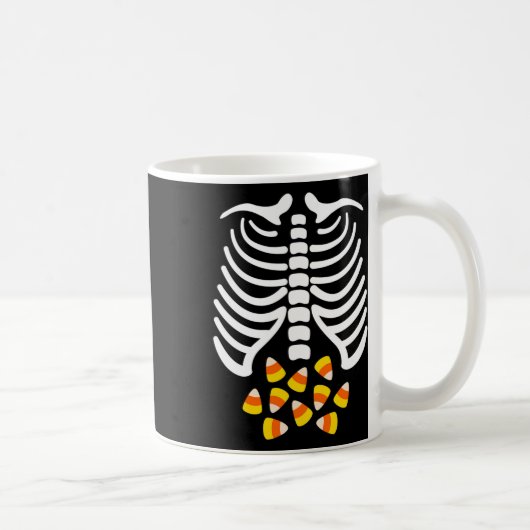 Candy Corn Skeleton Rib Cage Halloween Kostüm Kaffeetasse (Rechts)