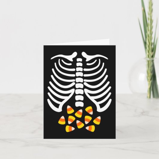 Candy Corn Skeleton Rib Cage Halloween Kostüm Karte (Vorderseite)