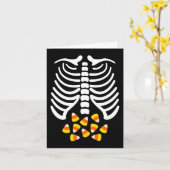 Candy Corn Skeleton Rib Cage Halloween Kostüm Karte (Gelbe Blume)