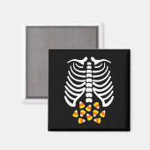 Candy Corn Skeleton Rib Cage Halloween Kostüm Magnet (Vorderseite/Rückseite)