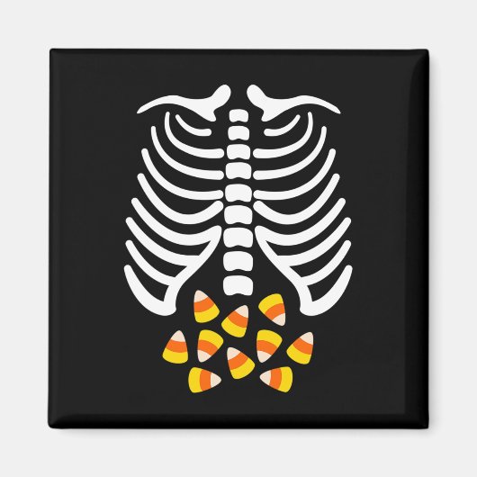 Candy Corn Skeleton Rib Cage Halloween Kostüm Magnet (Vorne)