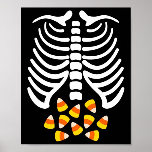 Candy Corn Skeleton Rib Cage Halloween Kostüm Poster (Vorne)