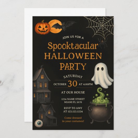 Candy Corn Spooktacular Halloween-Party laden Einladung (Vorne/Hinten)