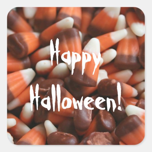 Candy Corn Square Sticker (Vorderseite)