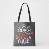 Candy Corn Süsse Modern Fun Gray Halloween Tasche (Vorderseite)