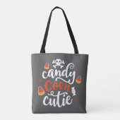 Candy Corn Süsse Modern Fun Gray Halloween Tasche (Rückseite)