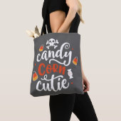 Candy Corn Süsse Modern Fun Gray Halloween Tasche (Von Nahem)