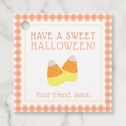 Candy Corn Sweet Halloween Trick oder Treat Kids Geschenkanhänger (Vorderseite)