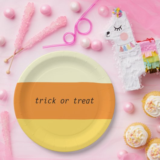 Candy Corn Trick oder behandeln Papierplatten Pappteller (Party)