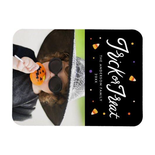 Candy Corn Trick oder Treat Foto Halloween Magnet (Horizontal)