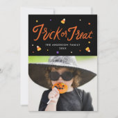 Candy Corn Trick oder Treat Halloween Foto Card (Vorderseite)