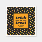 Candy Corn Trick oder Treat Halloween-Party Serviette (Vorderseite)