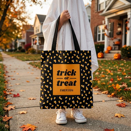 Candy Corn Trick oder Treat Mit Monogramm Hallowee Tasche